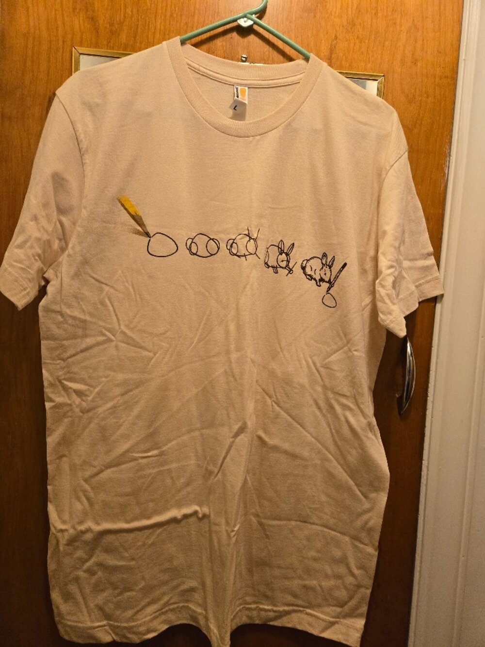 Bunny Drawing T-shirt (L) NWOT